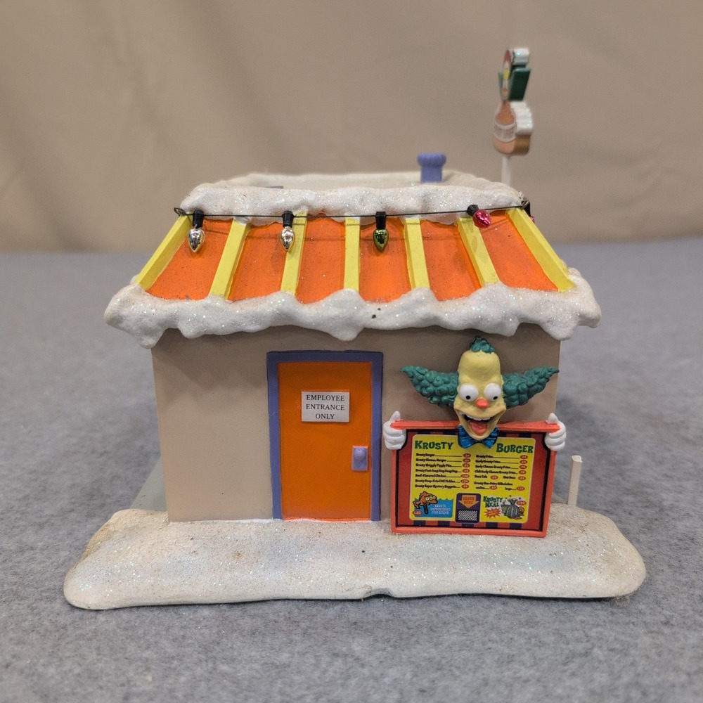 Hawthorne Village The Simpsons Christmas Village Krusty Burger Lighted Sculpture - Picture 3 of 9